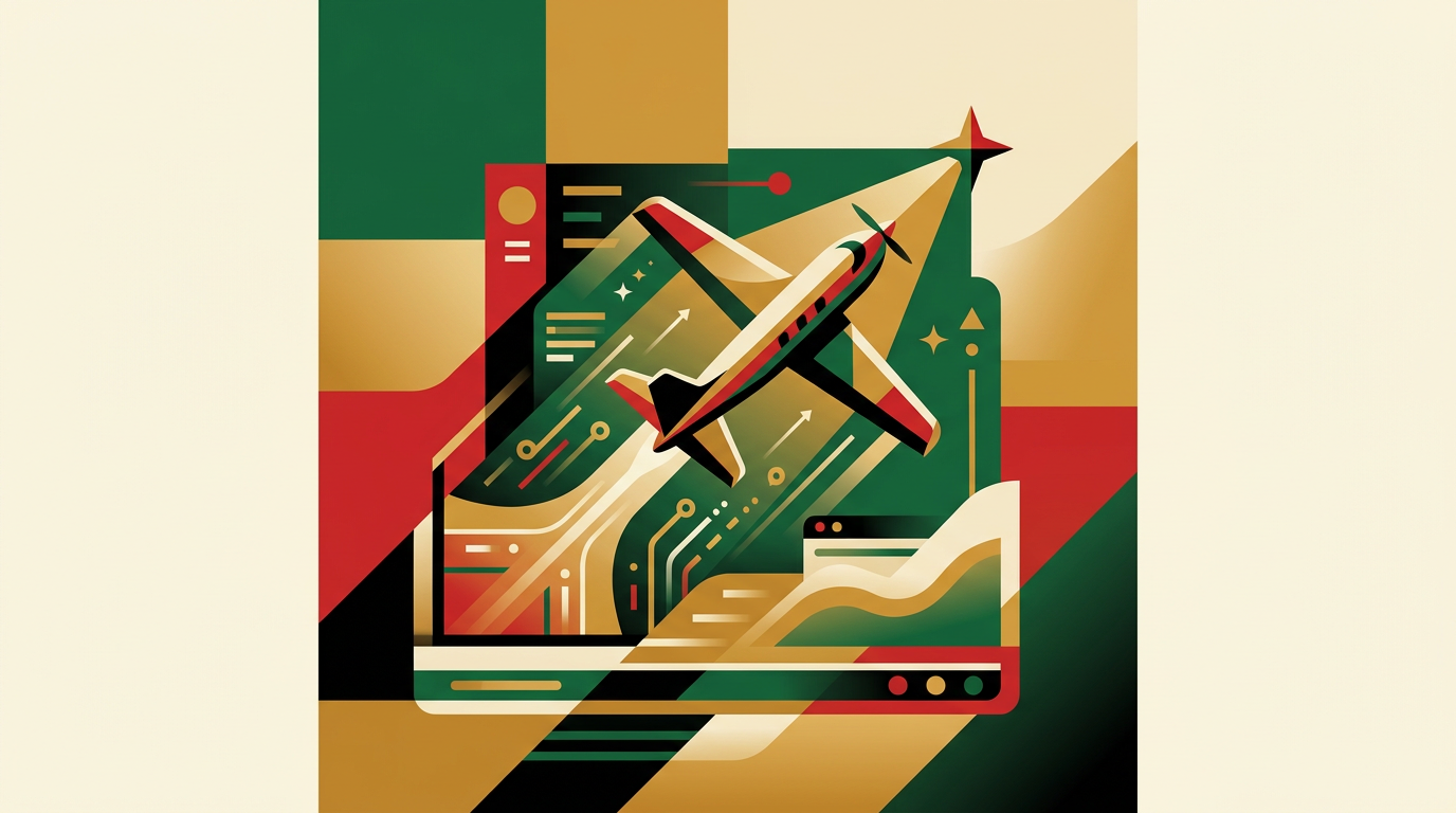 Smartphone showing a generic crash-style aviation game interface with Ghana-inspired colours in an editorial layout