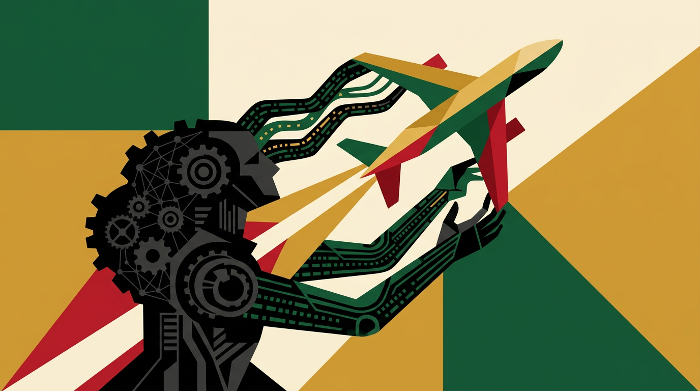 Illustration of a crash-game style screen with AI data graphics for an adult Ghana guide about Aviator prediction claims