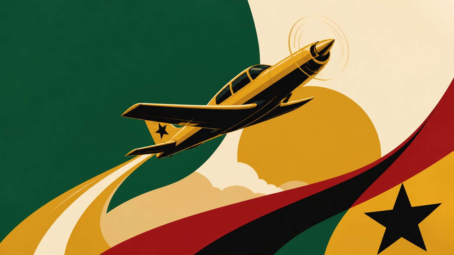 Illustration of a rising crash-game multiplier with an aircraft icon for an adult informational guide in Ghana.