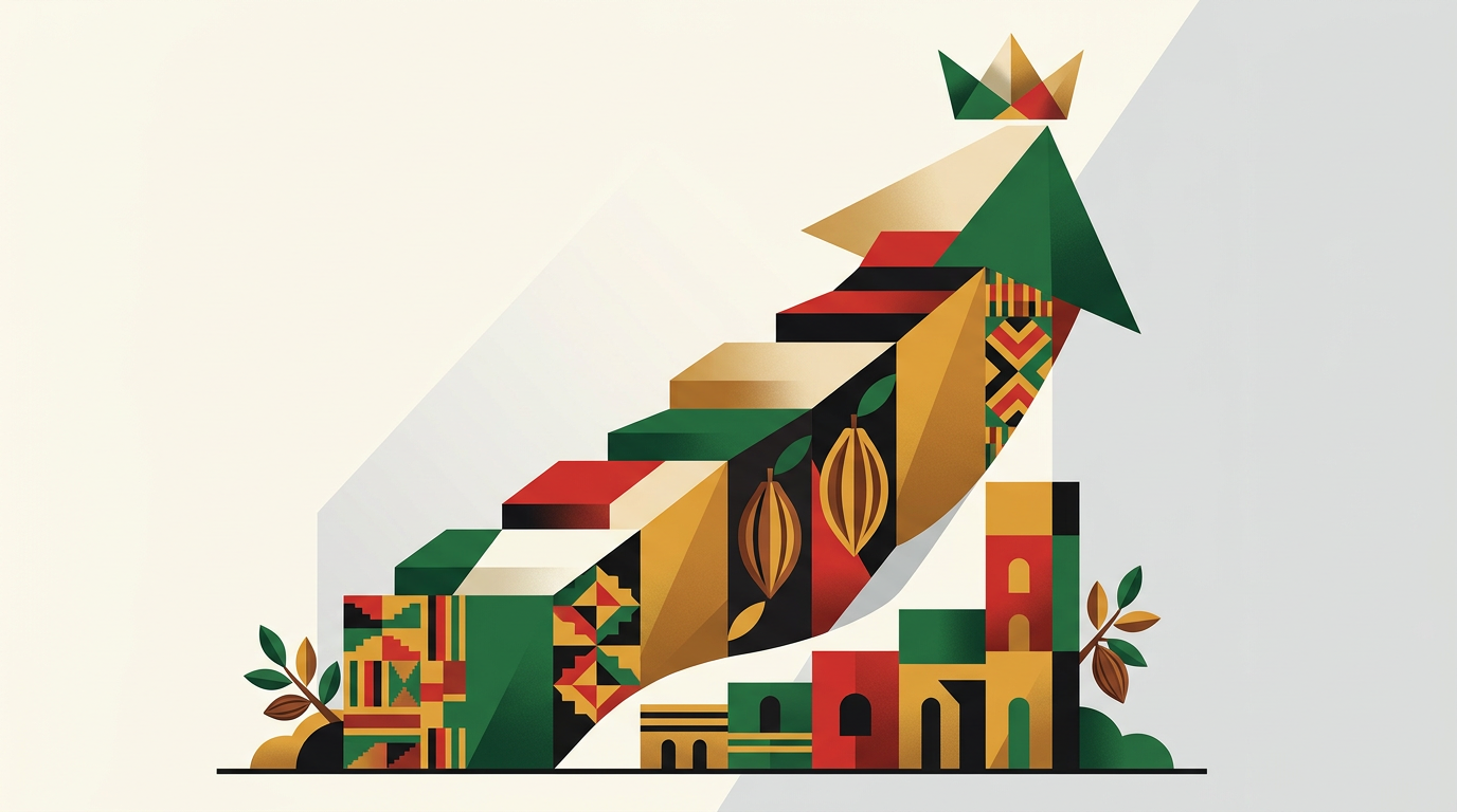 Editorial illustration of generic online betting platforms on mobile and laptop for an adult guide to betting sites in Ghana.