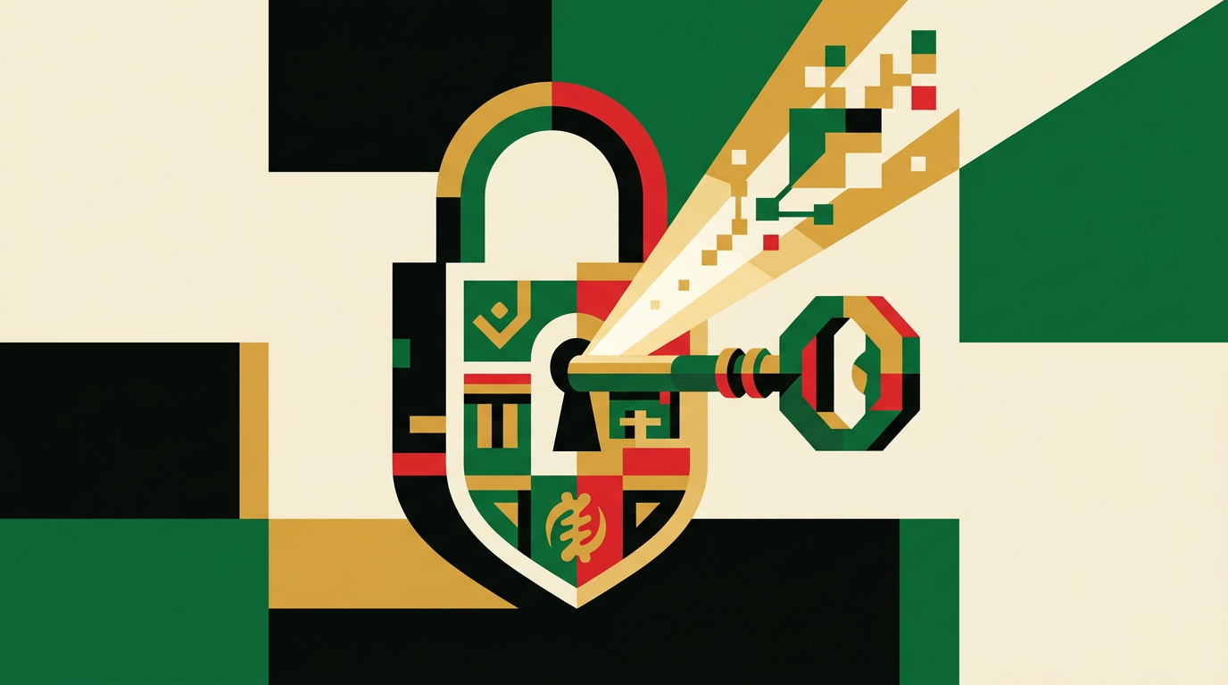 Editorial illustration showing a laptop and phone with generic casino bonus code fields and promotion terms for Ghana adults.