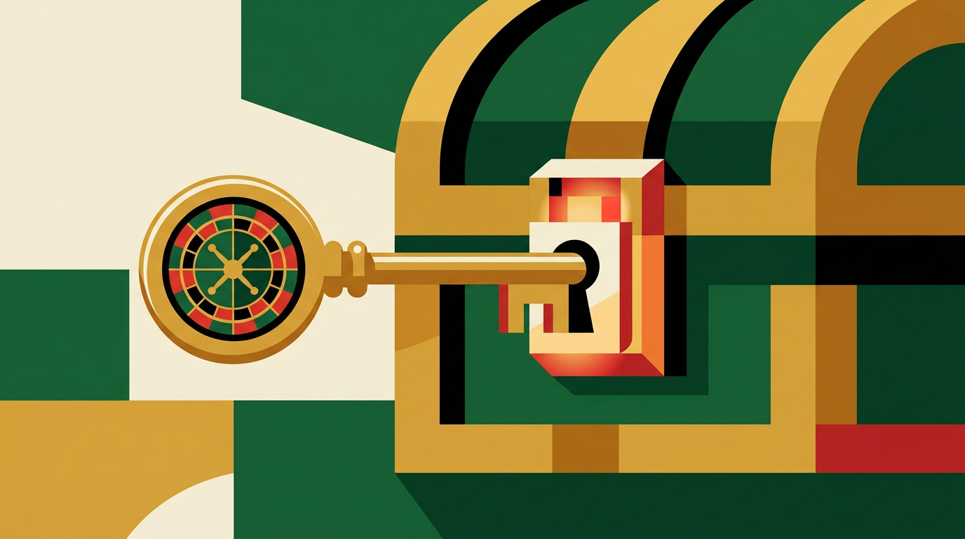 Editorial illustration for a Ghana guide to casino bonuses, showing generic casino bonus comparison elements on digital devices.
