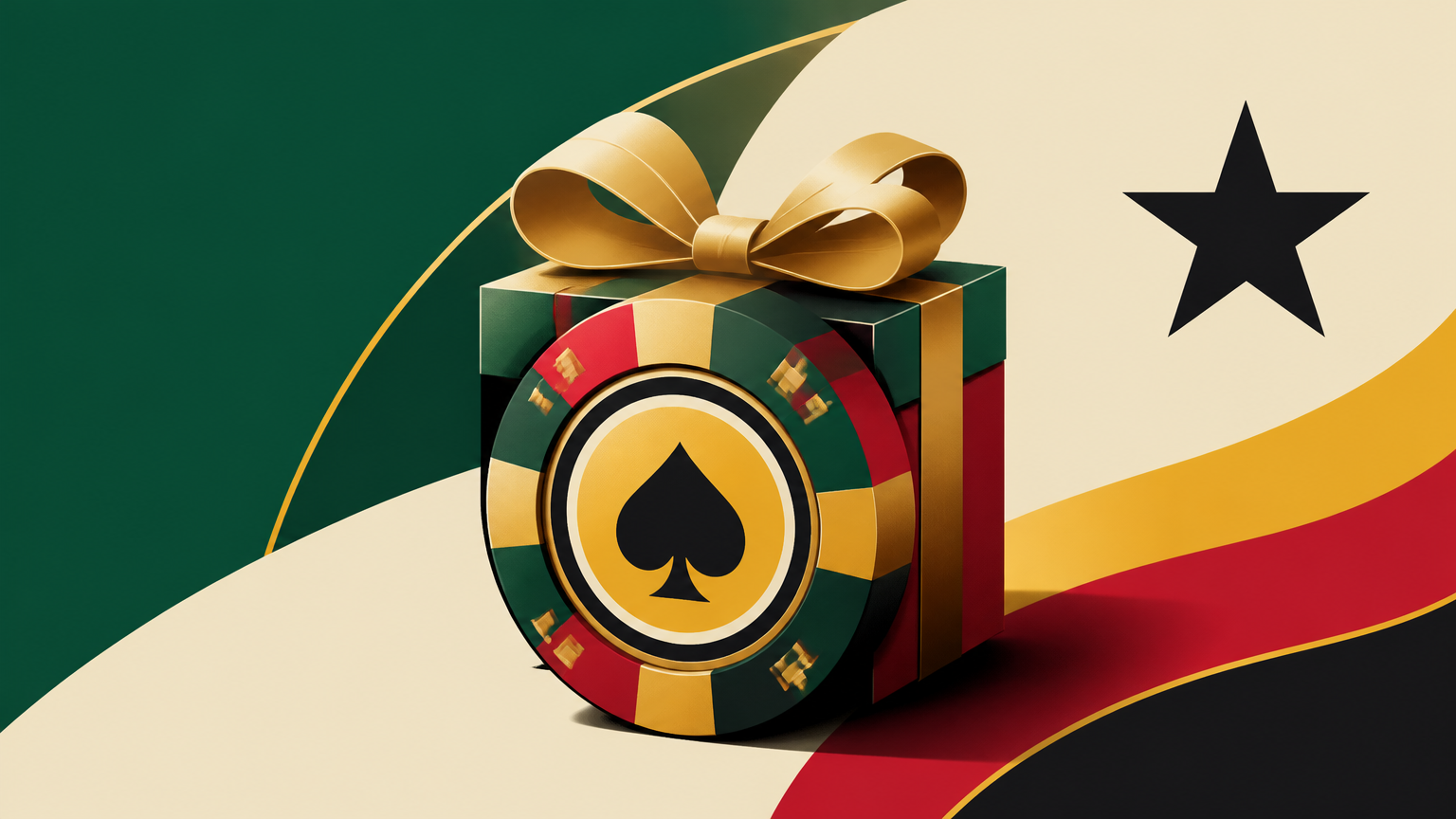 Editorial illustration for a Ghana guide to casino bonuses on desktop and mobile