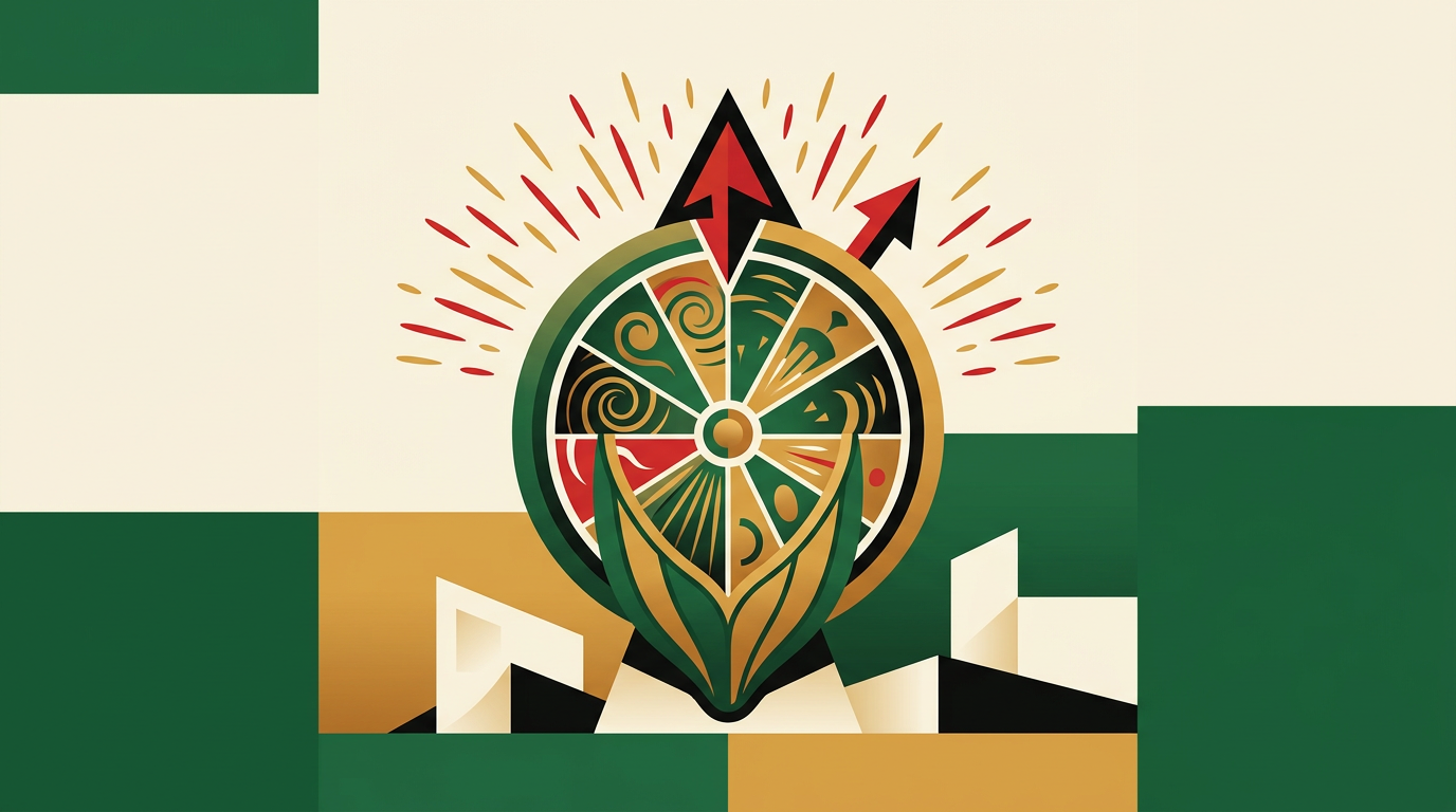 Editorial illustration of casino bonus and free spins comparison on mobile and laptop for adult readers in Ghana.