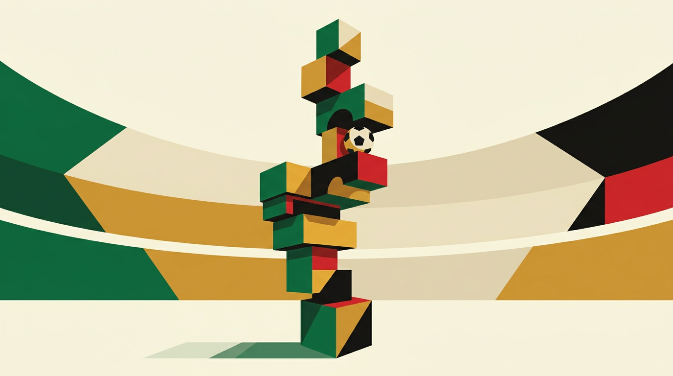 Editorial illustration of football accumulator betting slip with multiple match selections for a Ghana betting guide