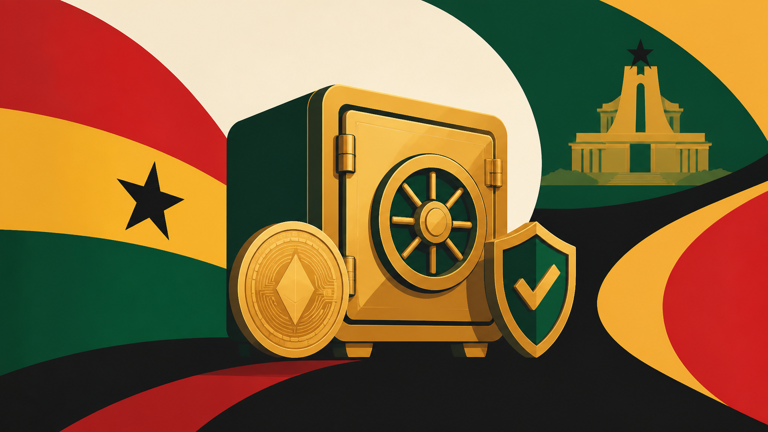 Illustration of crypto casino payments, verification checks, and no-deposit offer research for Ghana adults