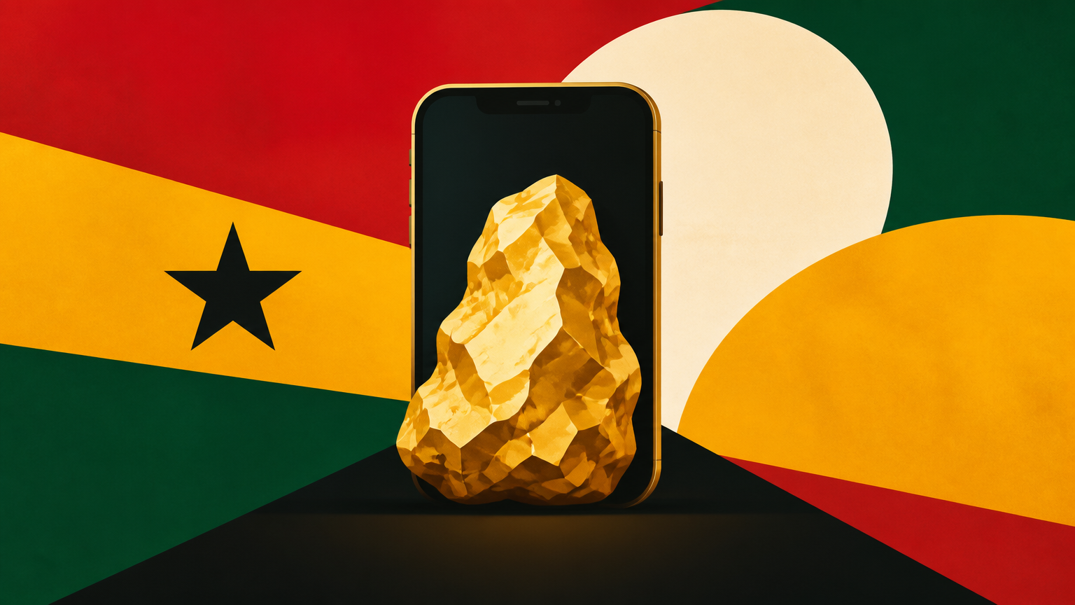 Smartphone displaying a generic casino app interface for an informational Ghana guide