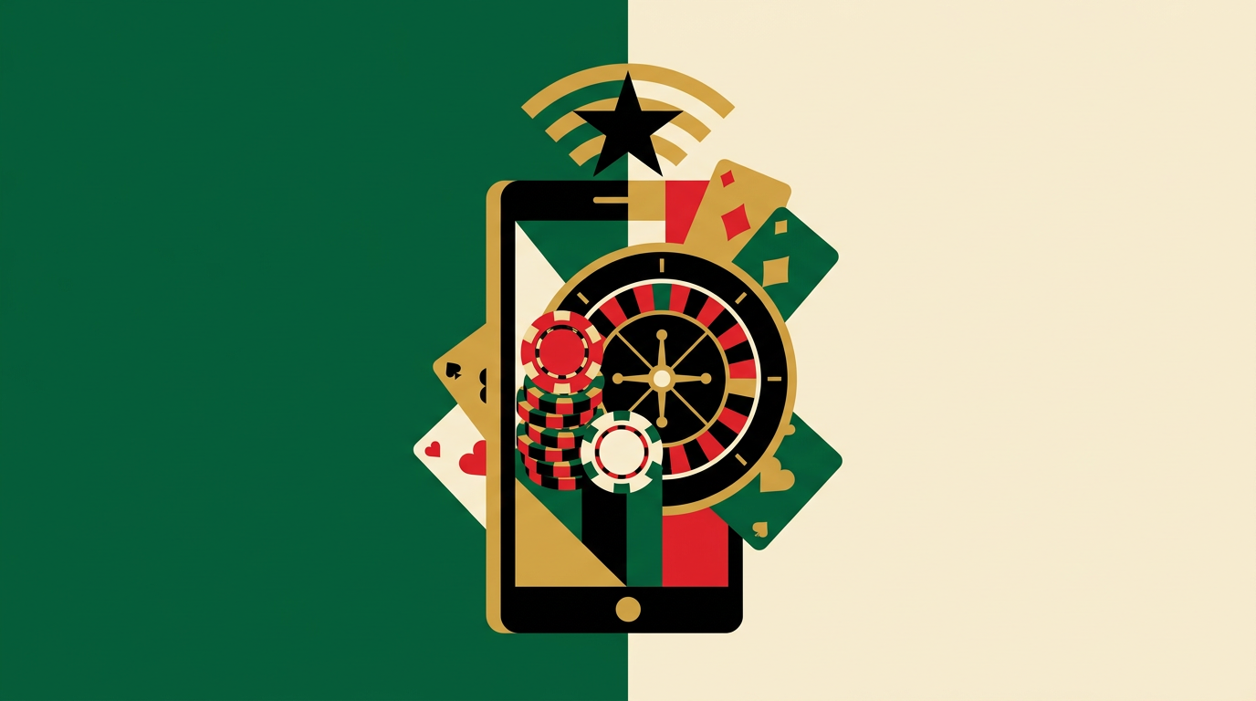 Smartphone displaying a generic casino app interface for an informational Ghana mobile casino guide