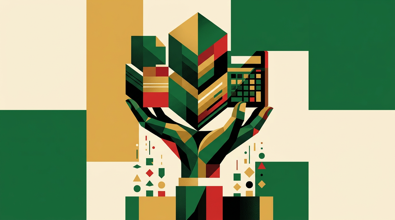 Smartphone and calculator illustration representing MTN Mobile Money charge estimation for Ghana payment planning