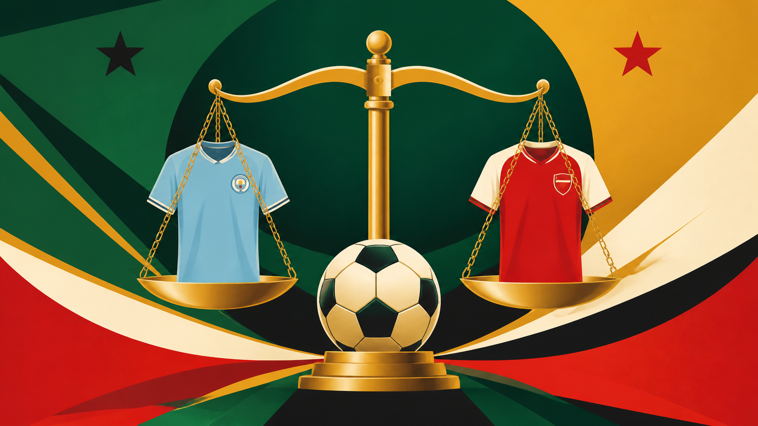 Editorial illustration for a Ghana guide to football betting odds with a generic stadium and abstract odds graphics
