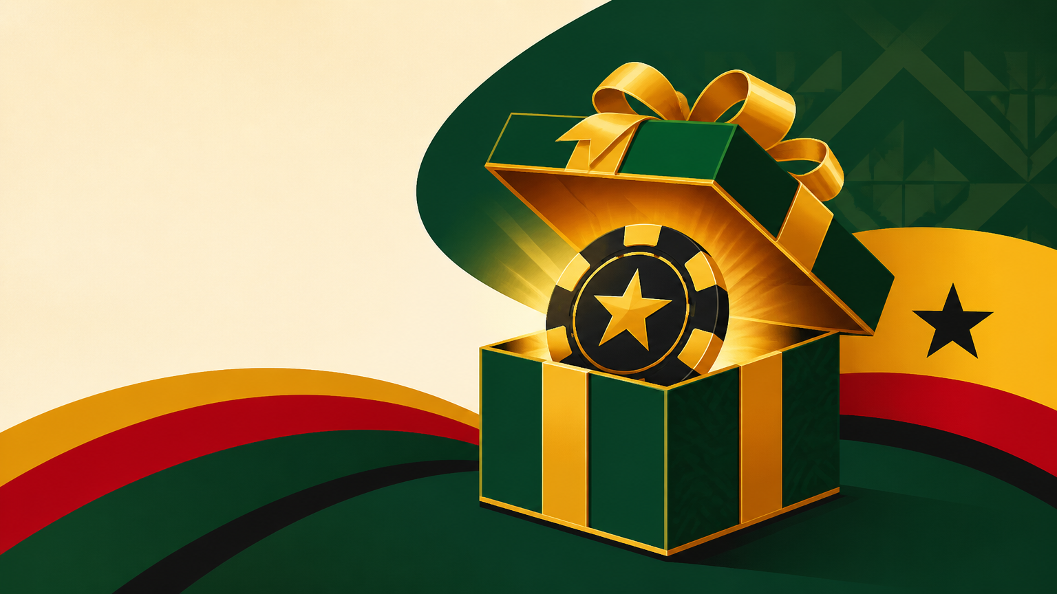 Adult-oriented editorial image of a laptop and phone displaying online casino-themed visuals for a Ghana guide to new casino bonuses.