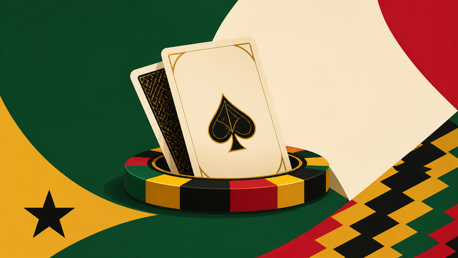 Laptop showing generic online poker table graphics in an editorial image for an adult Ghana guide