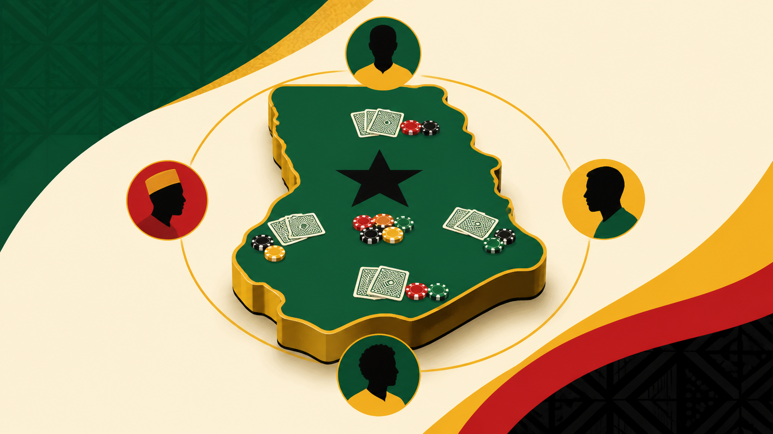 Adult friends in separate locations joining an online poker game together on digital devices