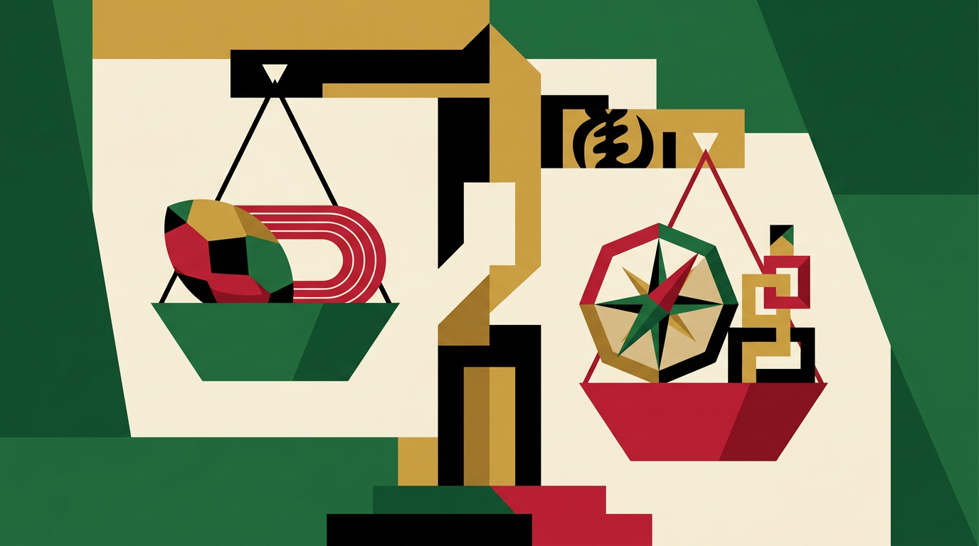 Editorial illustration for a Ghana guide explaining sports betting odds across football and other sports.