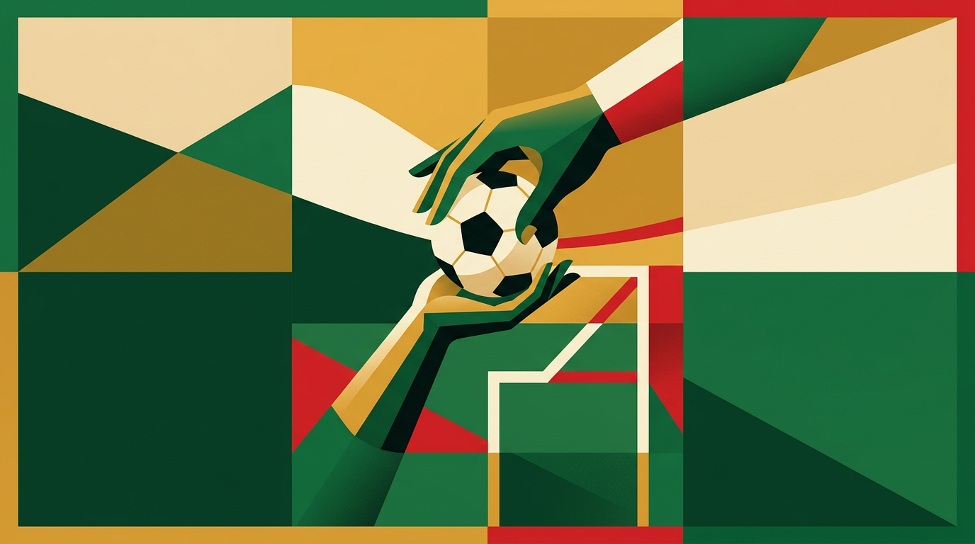 Editorial illustration for a Ghana guide to football betting tips with match analysis tools