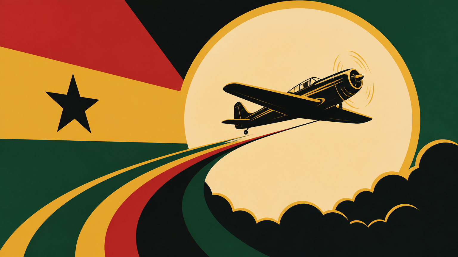 Editorial illustration of the Aviator game concept for a Ghana guide