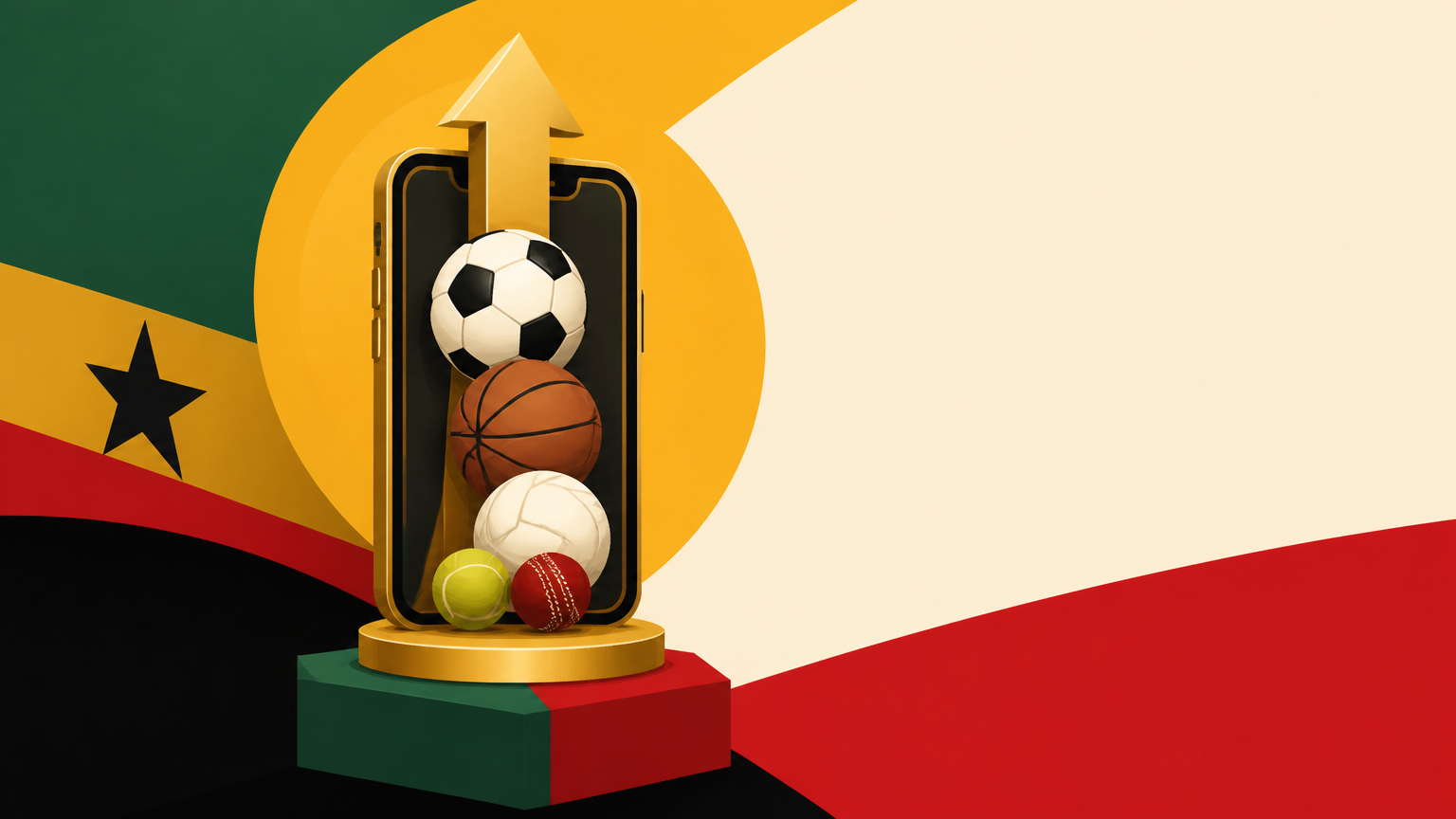 Smartphone displaying a generic sports betting app interface for a Ghana betting guide