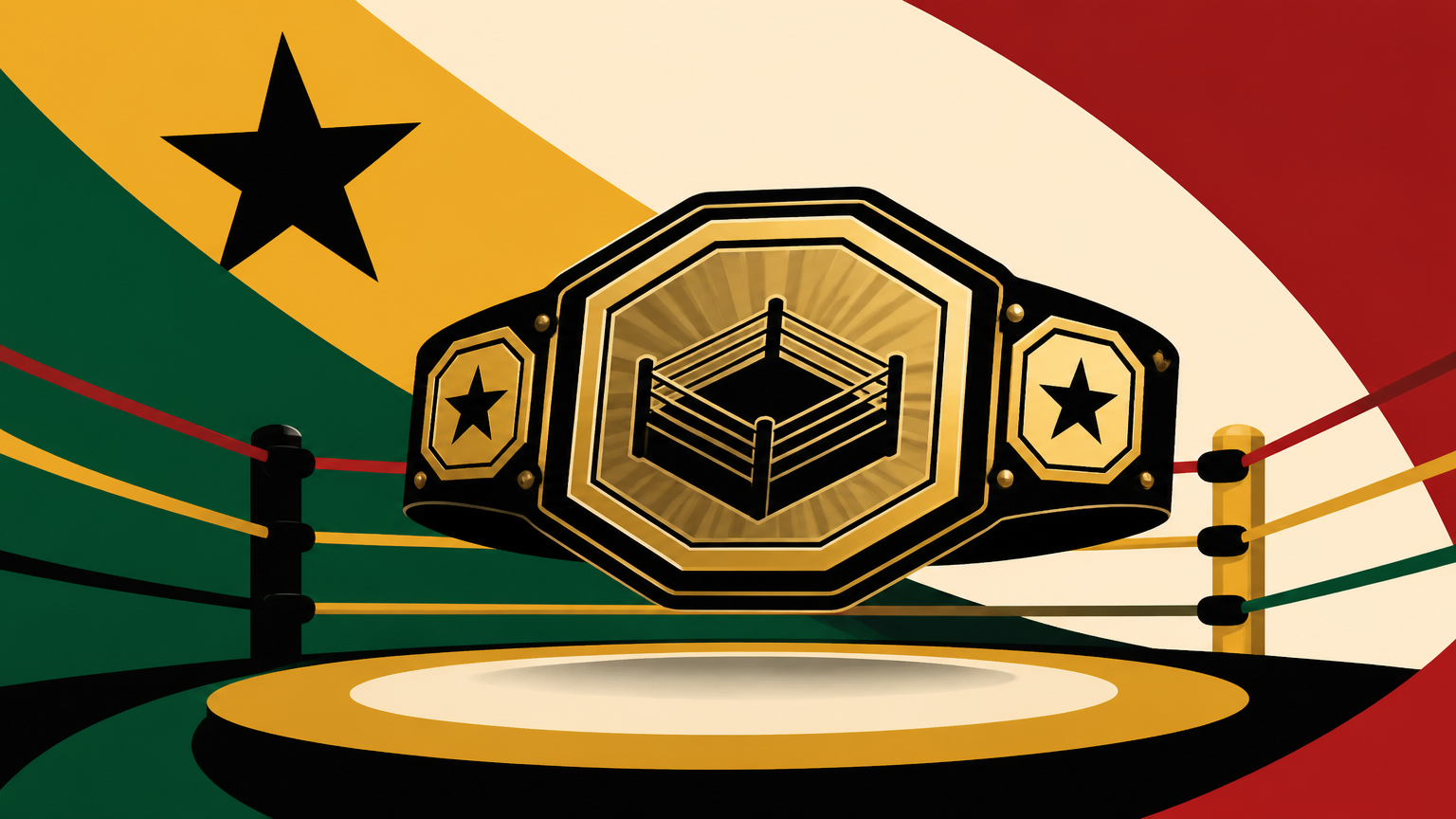 Editorial illustration for a Ghana guide to WWE Royal Rumble betting odds